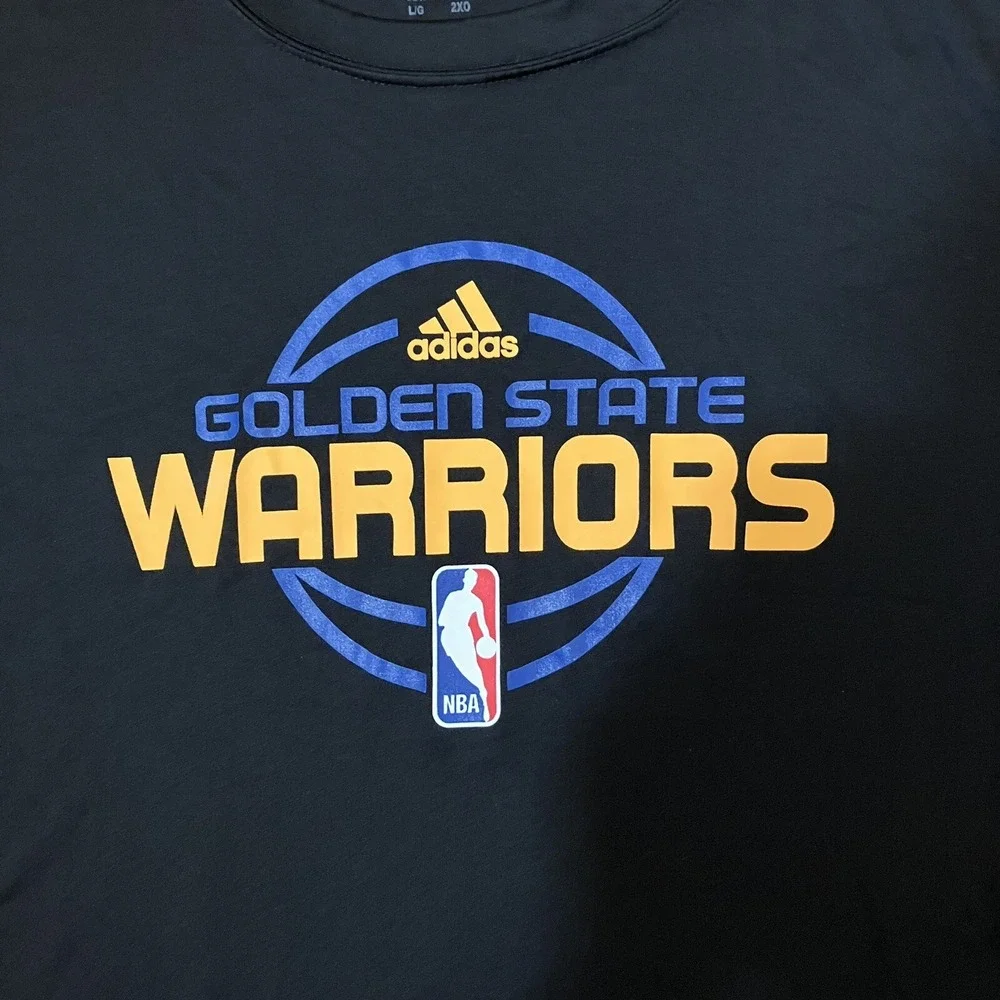 Adidas GOLDEN STATE WARRIORS Nba‎ T-shirt Black Men's Large Polyester EUC